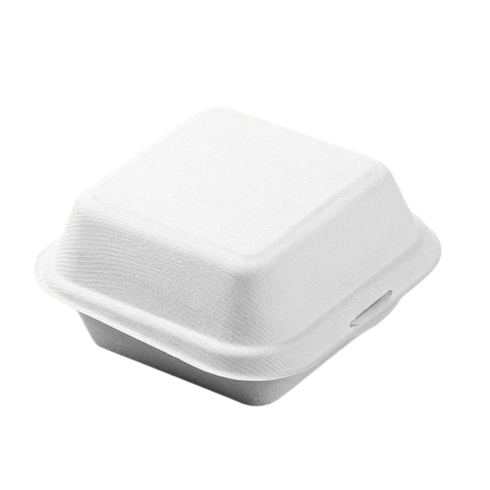 6 Inch Bagasse Burger Box - Pack of 500