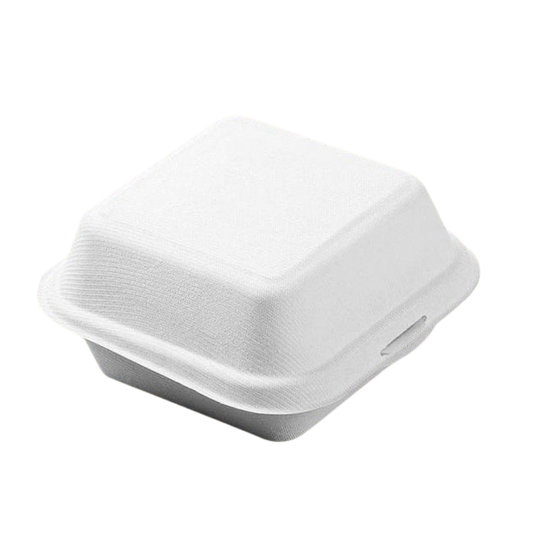 6 Inch Bagasse Burger Box - Pack of 500