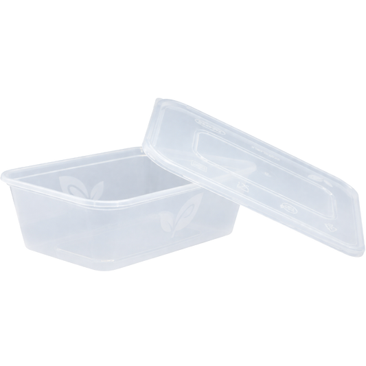 500ml Plastic Food Containers with Lids - Pack of 250